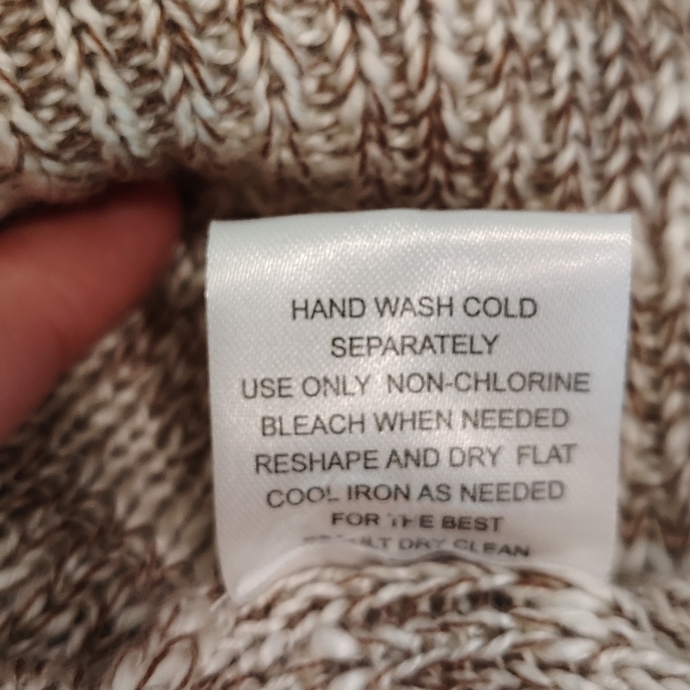 Cowl Neck Medium Drop Sleeve Oversized Beige Sweater Pink Rose - Picture 7 of 9